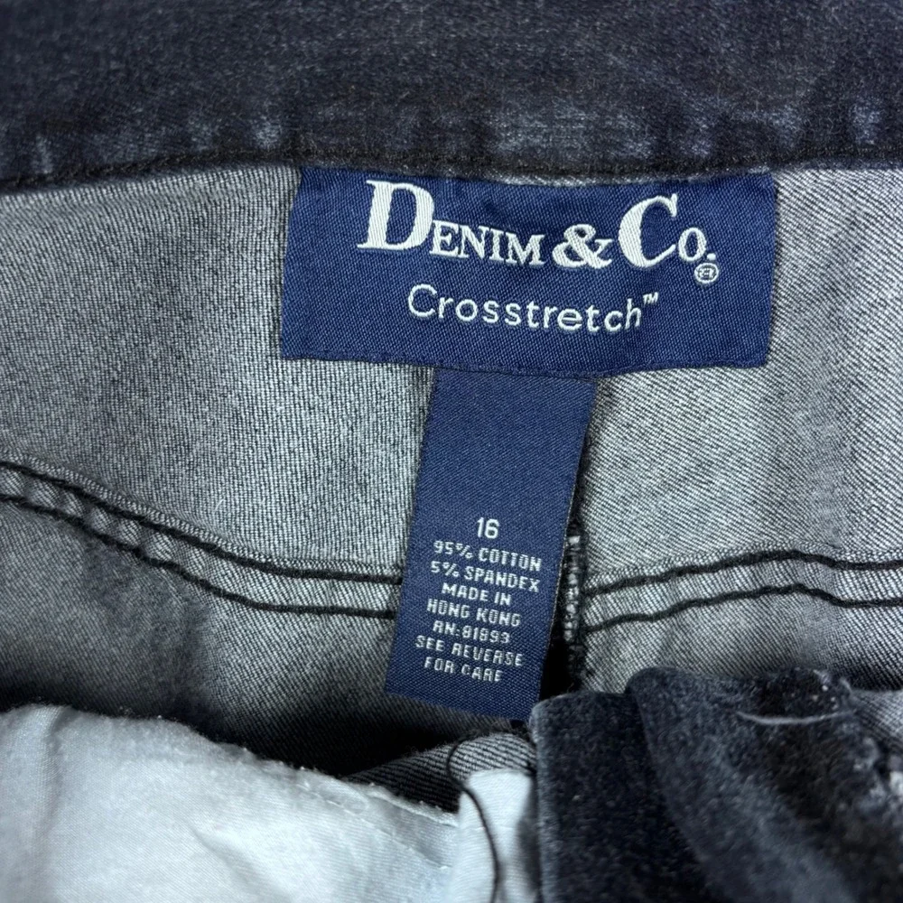 Denim & Co Crosstretch Dark Wash Indigo Denim Skirt Womens 16 High Rise 5 Pocket